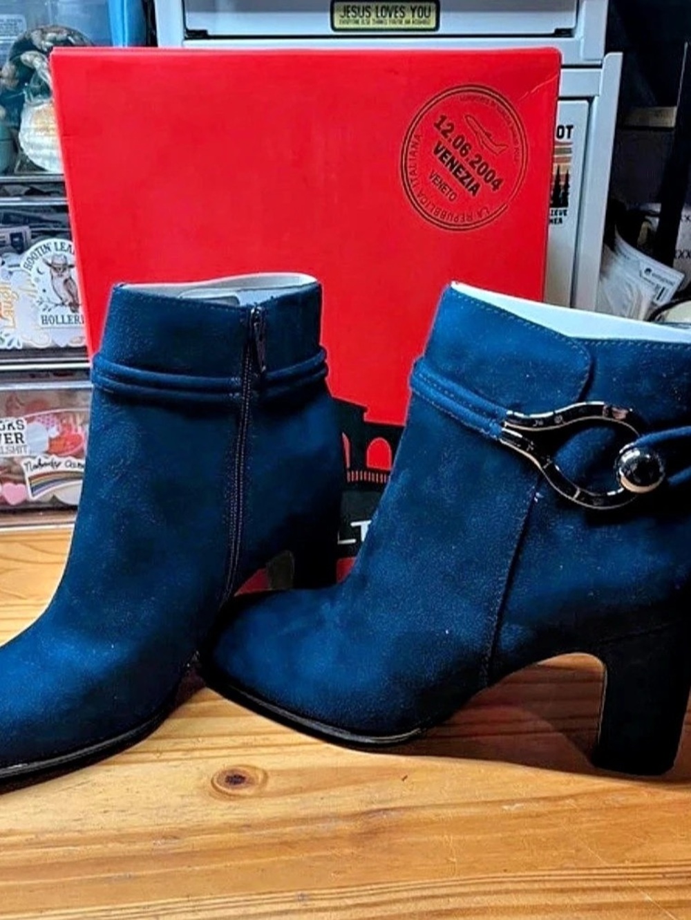 Rialto ankle boots Blue Heeled New in Box Size 8 1/2